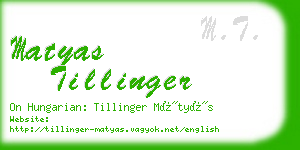 matyas tillinger business card